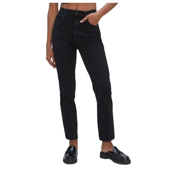 Everlane Black Jeans Sz 26 The Original Cheeky High Waisted Ankle Crop Straight - Picture 2 of 11